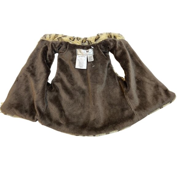 Widgeon Baby Leopard Print Faux Fur Vest Brown & Animal Pattern Size18M - New - Picture 3 of 8